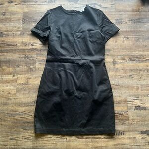 Vetta Womens Short Sleeve Sheath Dress Washed Black Business Casual Size Small